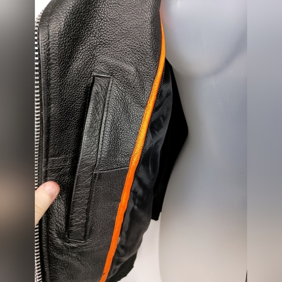 FIRST CLASSICS Preppy Biker Outdoors S Motorcycle Black Leather Jacket (#1,241) - Picture 7 of 10